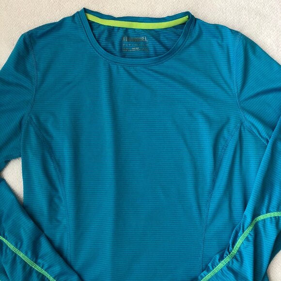 Running Room Fit Wear Long Slv Crew Neck Stripe Top Blue Sz M - no fabric tag - Picture 4 of 15